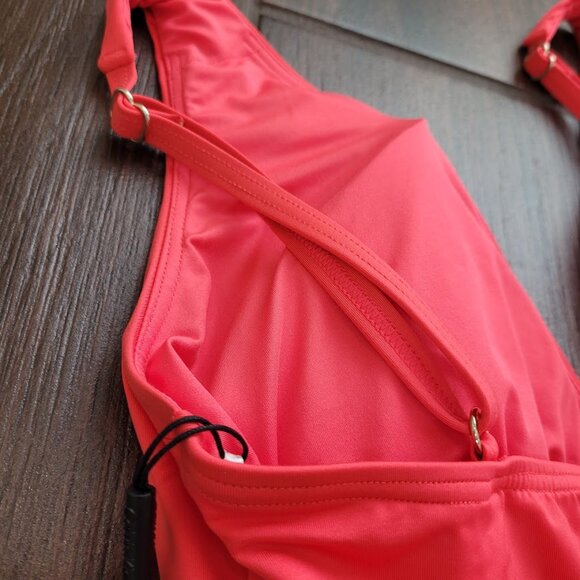 Calvin Klein Hot Pink Full Coverage Tummy Control Plunge One Piece Swimsuit 12 - Picture 9 of 12